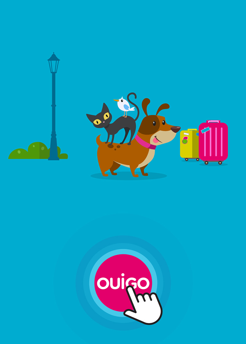 Ilustraciones publicitarias para OUIGO